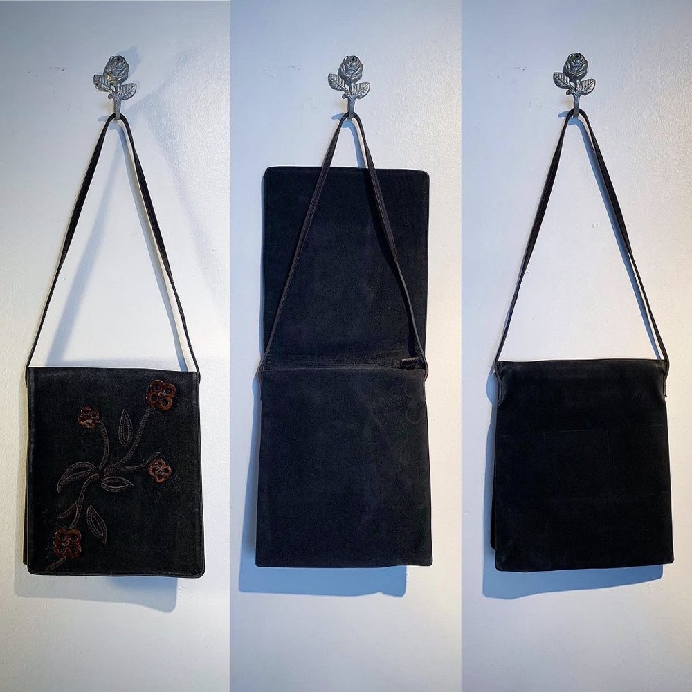 Franchi Black Suede Handbag